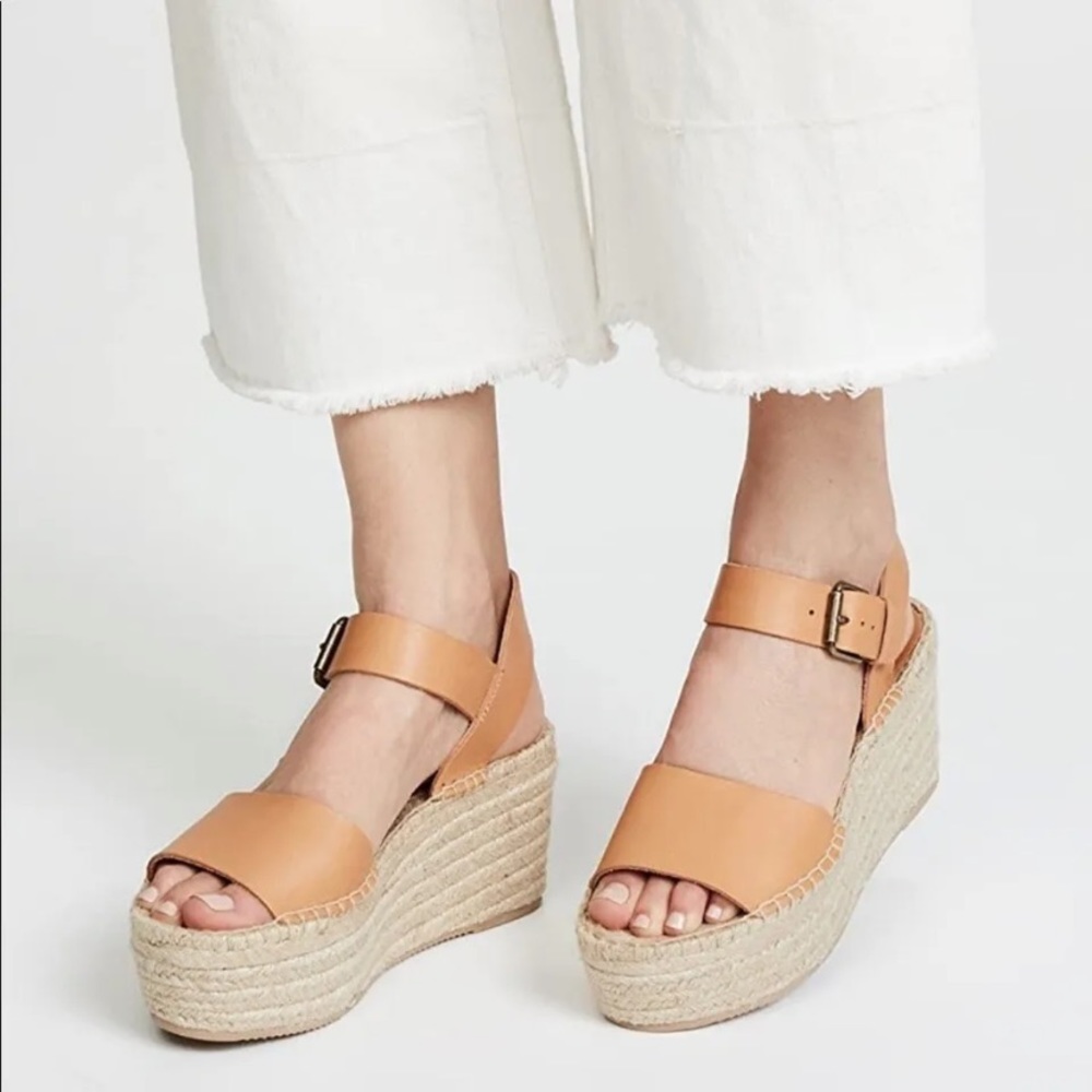 ANTHROPOLOGIE SOLUDOS Minorca Espadrille Wedges, Nude, Size 10, New in Box